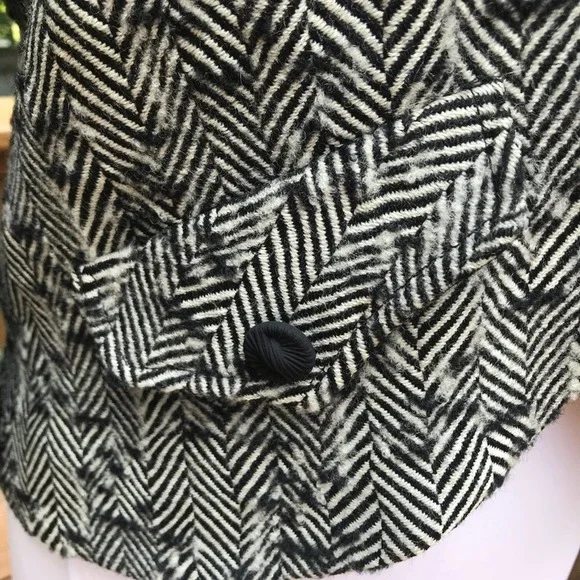 Womens J'Envie Black/Gray Striped Wool 3/4 Sleeve - Picture 9 of 9